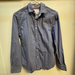 Denim & Flower by Ricky Singh Blue Casual Button Down Shirt